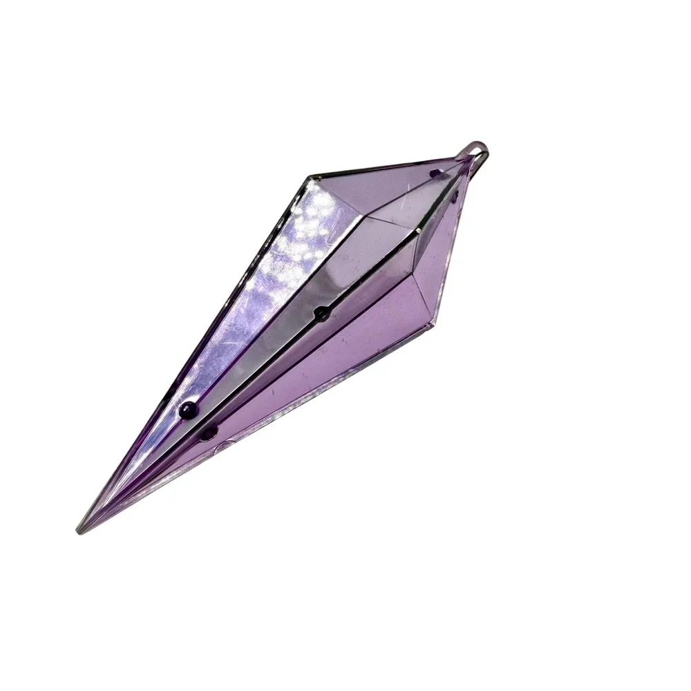 Jewelbrite Mid Century MCM Purple Plastic Diorama Candy Cane‎ Christmas Ornament